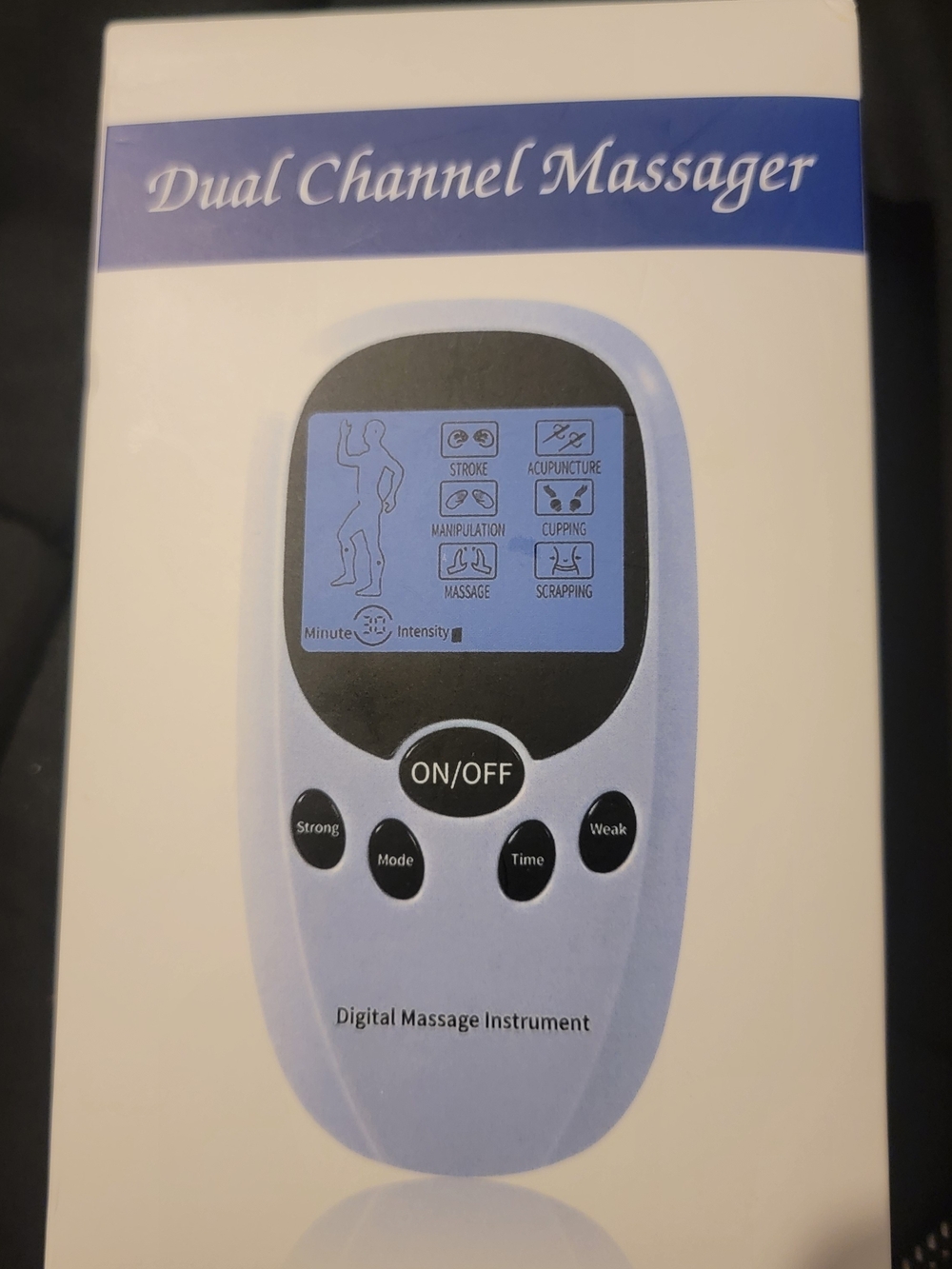 Dual Channel Massager - Light Blue Portable Digital Massage Instrument